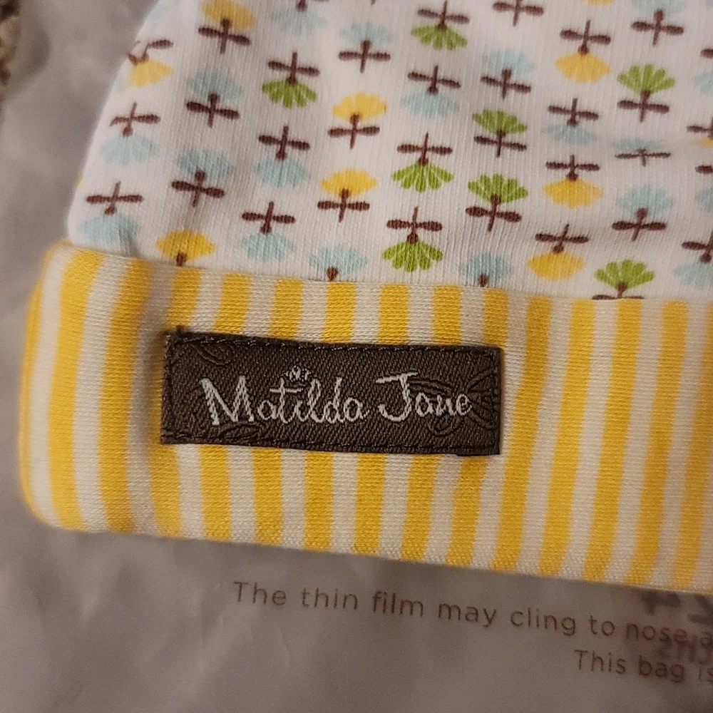 MATILDA JANE CLOTHING KNIT PRINTED BABY HAT: NWT: SZ 12-24 MTH